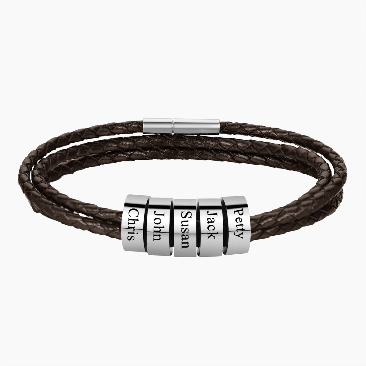 Personalized Mens Leather Bracelet