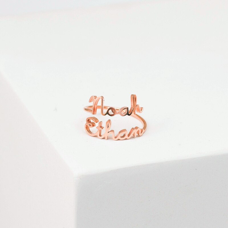 Personalized Double Name Ring