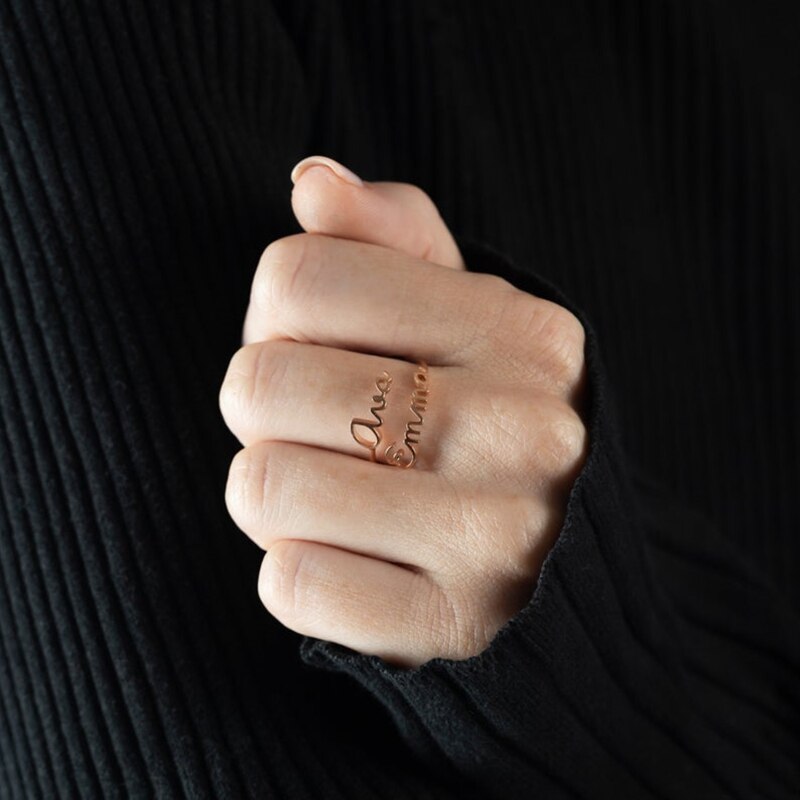 Personalized Double Name Ring