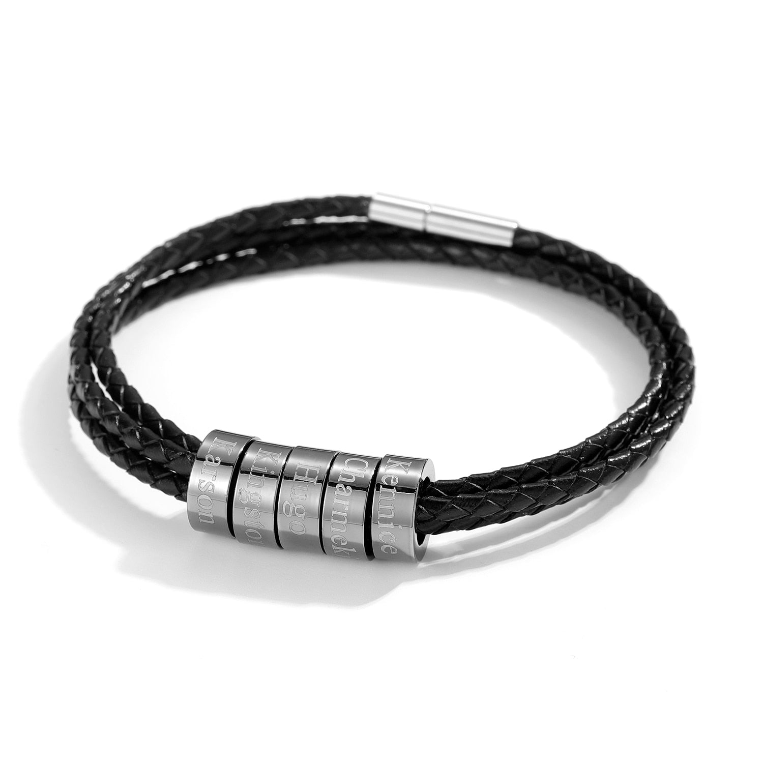 Personalized Mens Leather Bracelet