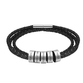 Personalized Mens Leather Bracelet